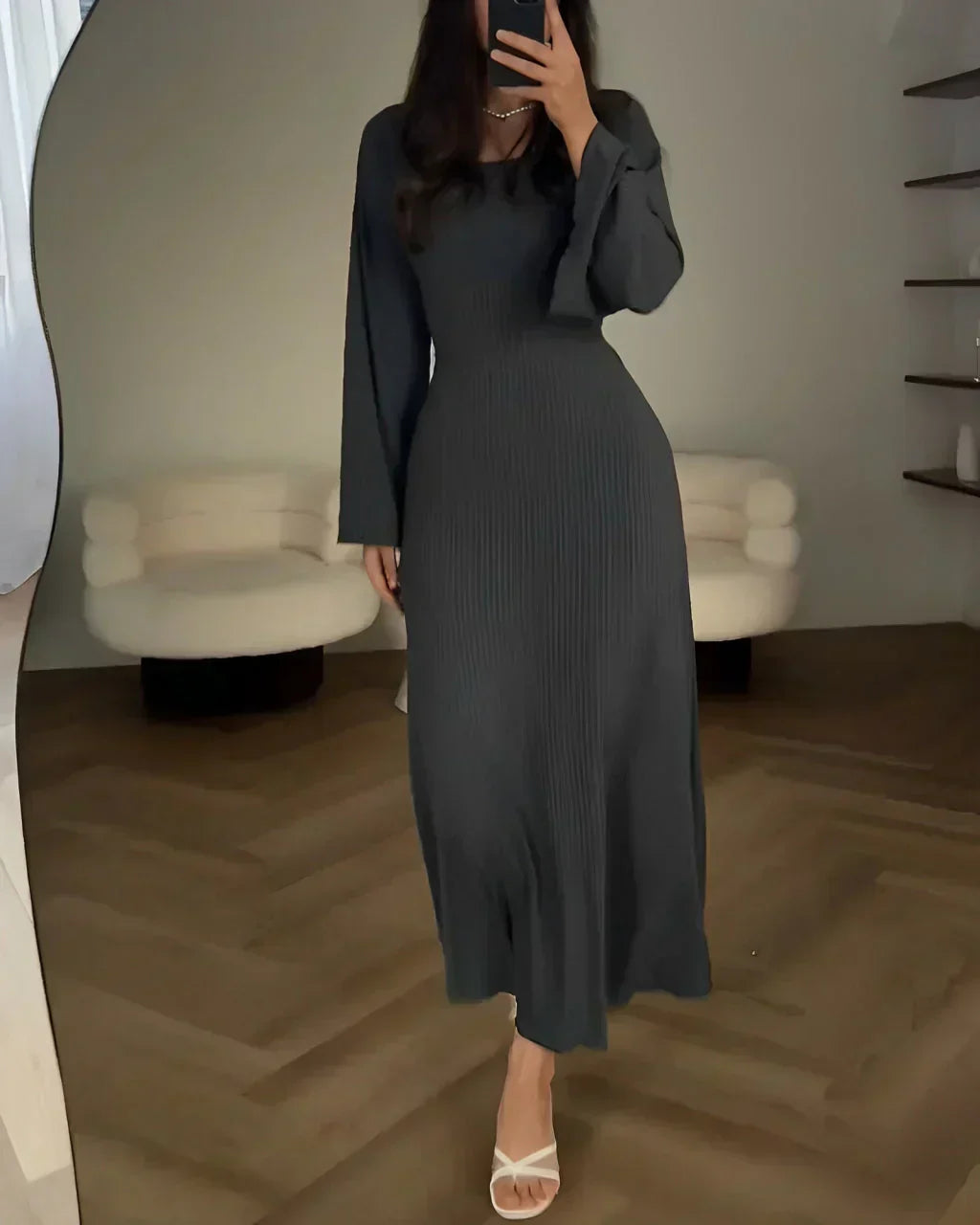Moda Nova™ | Vestido maxi elegante de punto