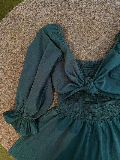 Mariah - Vestido Lazo y Manga Larga
