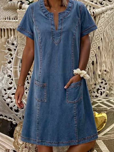Moda Nova™ | Vestido de denim suave