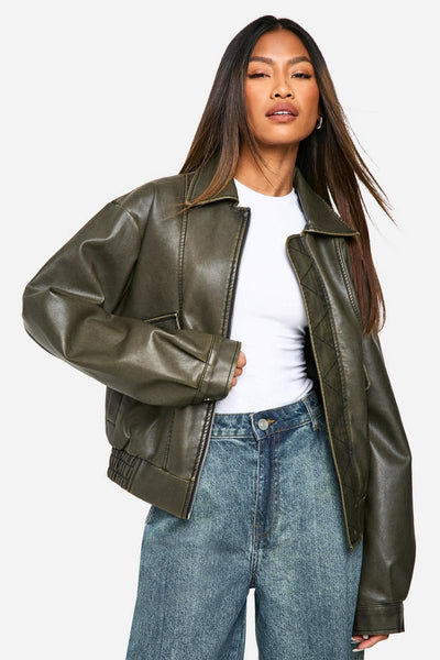 Ana - Chaqueta de Cuero Oversize