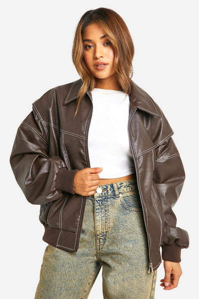 Ana - Chaqueta de Cuero Oversize