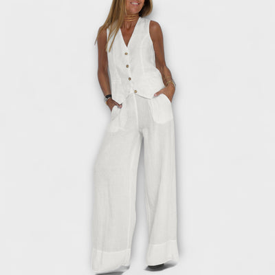 Martina – Elegante conjunto de lino de dos piezas