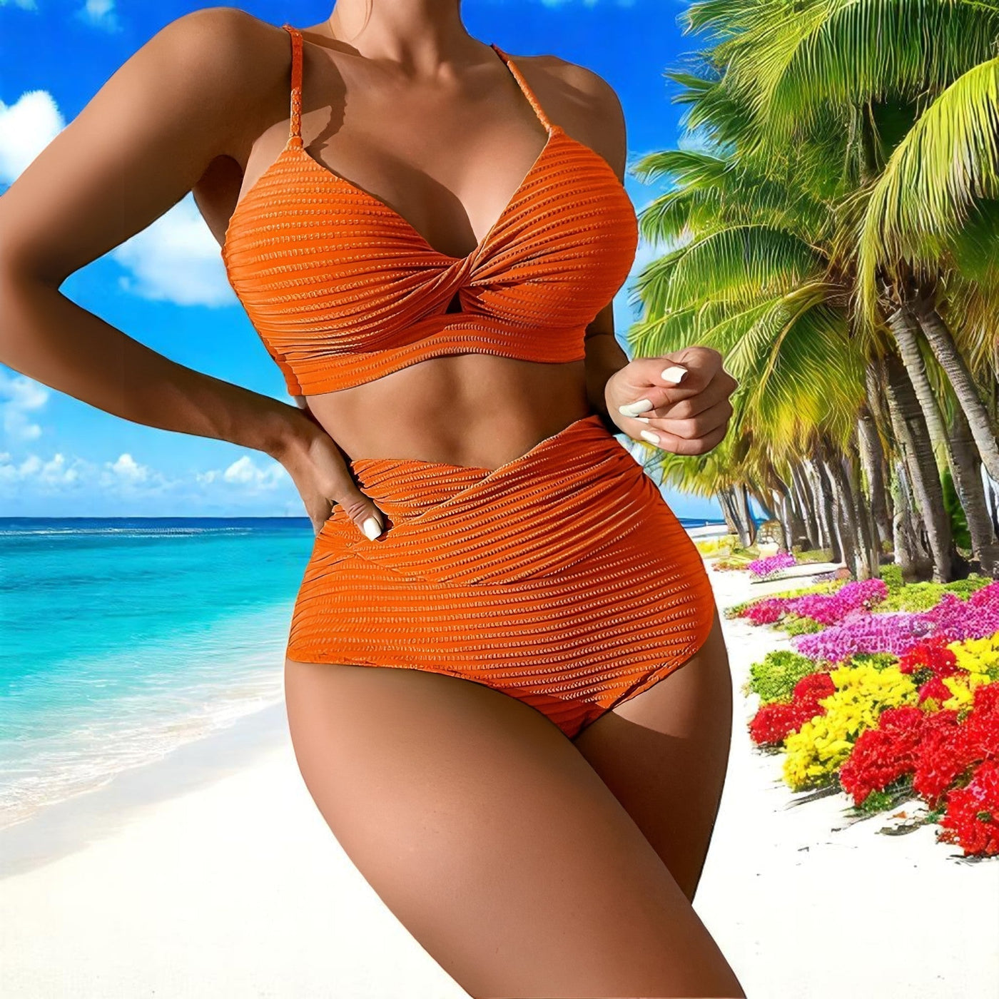 Serena – Bikini Push-Up de Cintura Alta