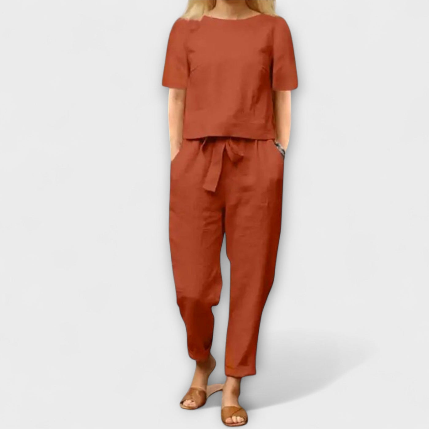 Sofía – Conjunto de Lino de Dos Piezas