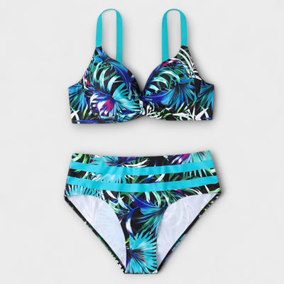 Caterina – Bikini con estampado de hojas