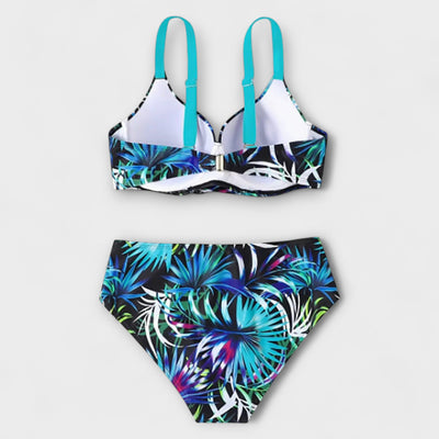 Caterina – Bikini con estampado de hojas