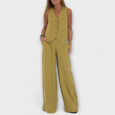 Martina – Elegante conjunto de lino de dos piezas