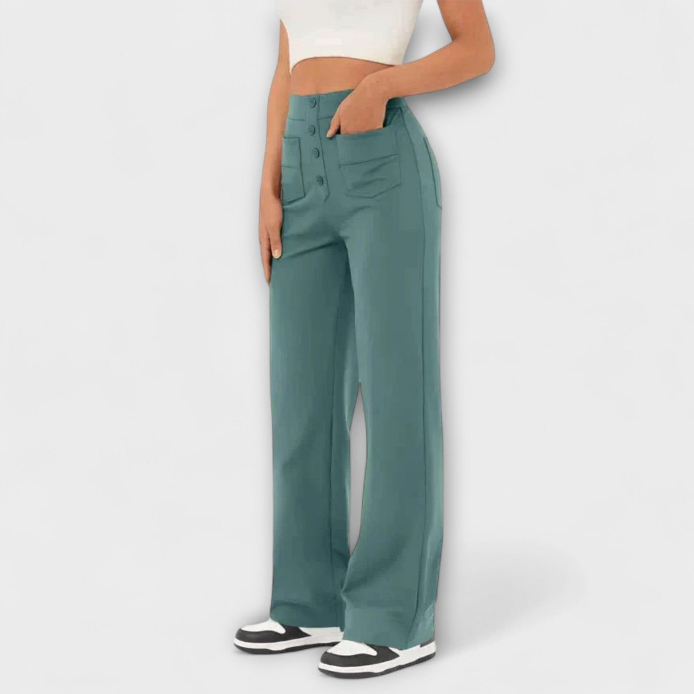Alice – Pantalones de Ocio de Cintura Alta Elásticos
