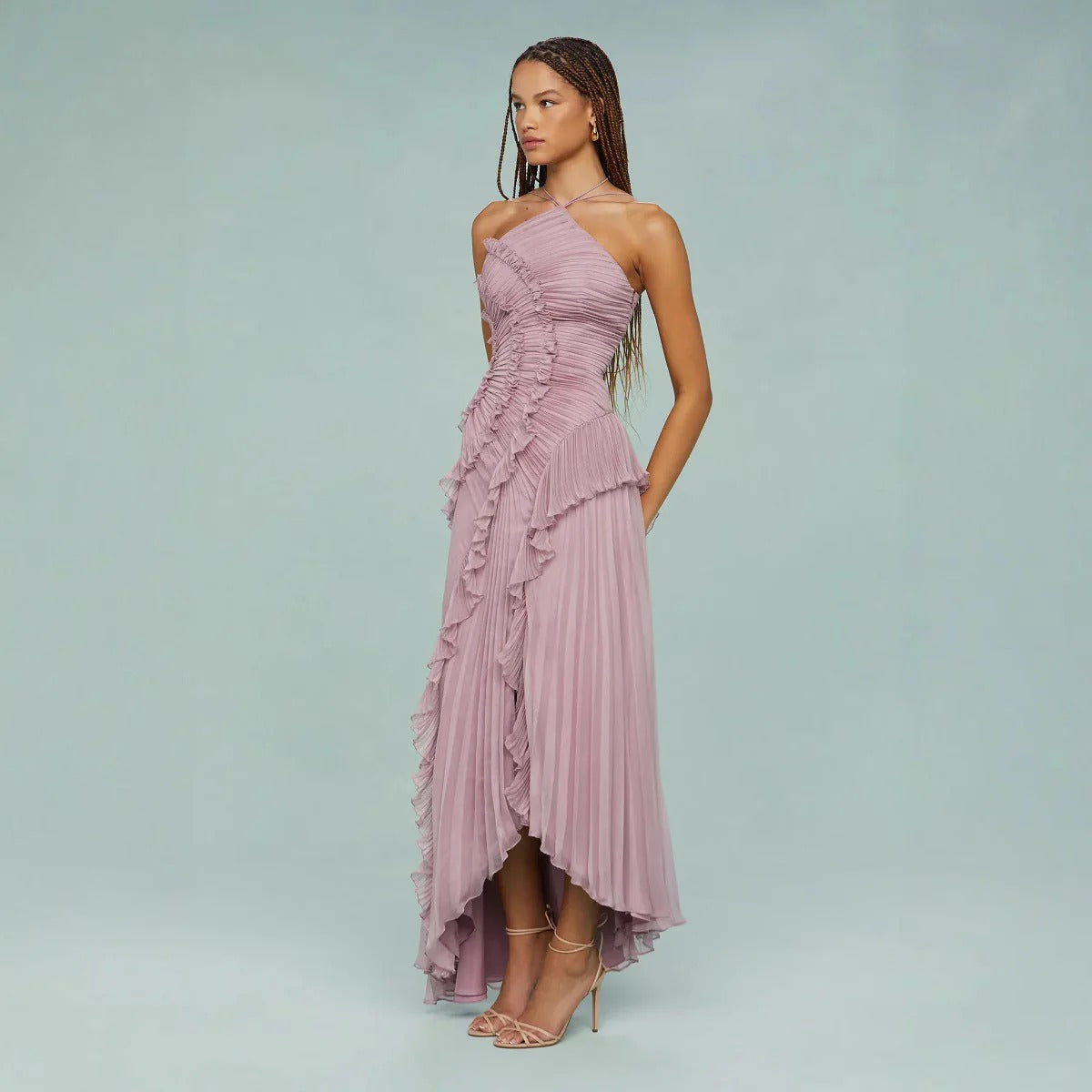 Moda Nova™ | Vestido largo con volantes elegantes