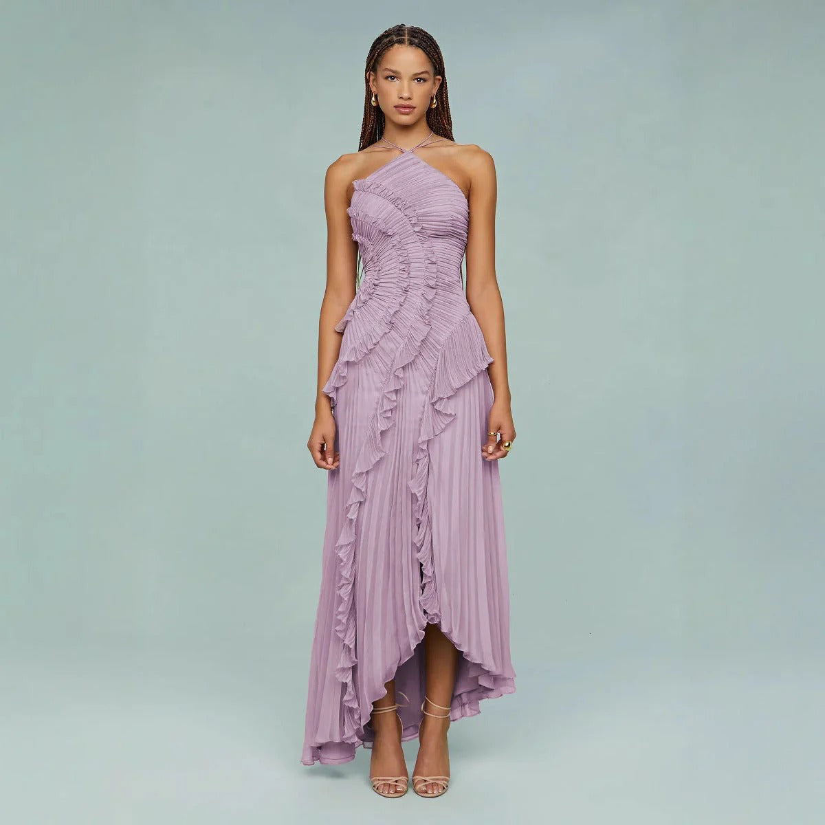 Moda Nova™ | Vestido largo con volantes elegantes