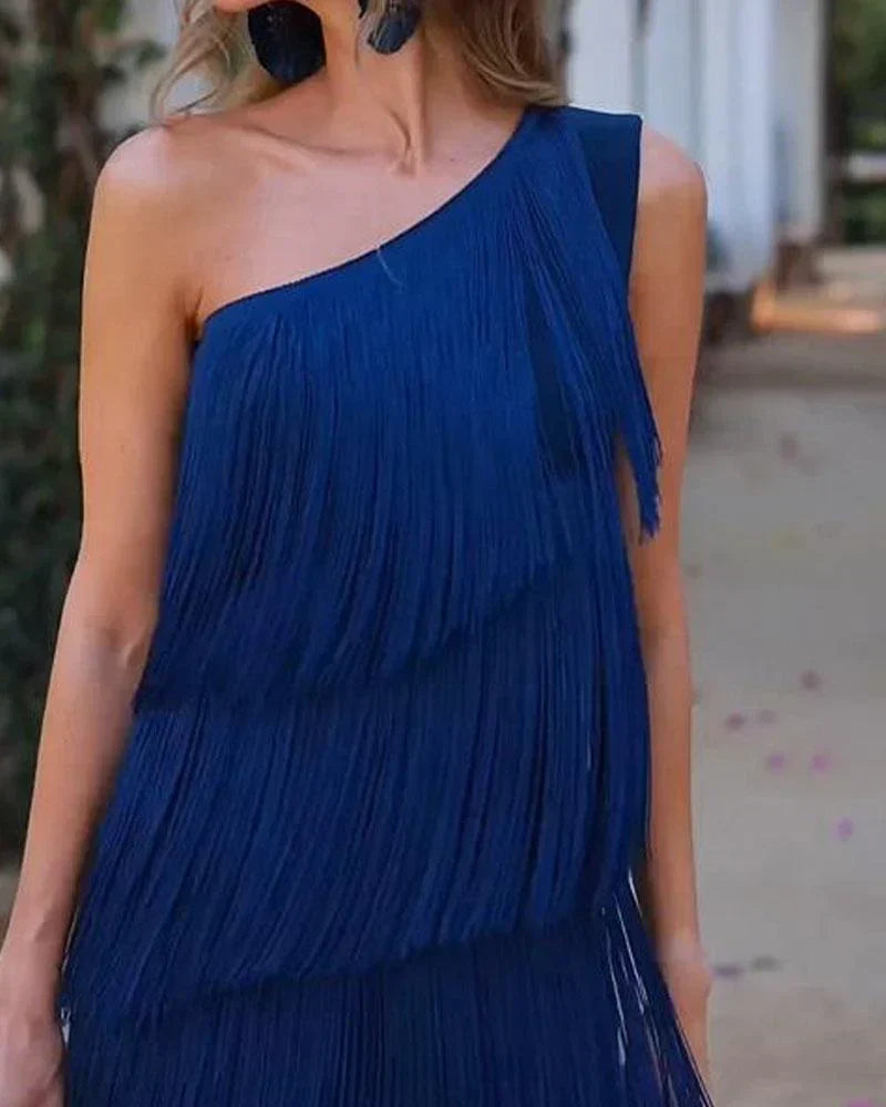 Elena - Vestido elegante con flecos
