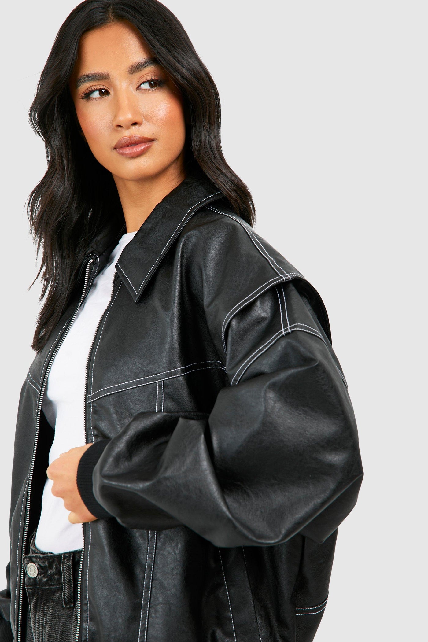 Ana - Chaqueta de Cuero Oversize