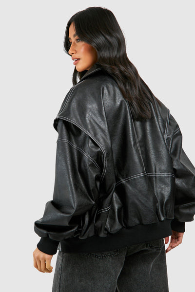 Ana - Chaqueta de Cuero Oversize