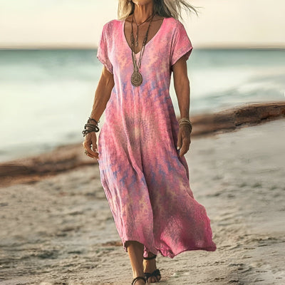 Moda Nova™ | Vestido boho con estampado floral elegante