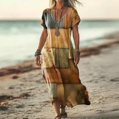 Moda Nova™ | Vestido boho con estampado floral elegante